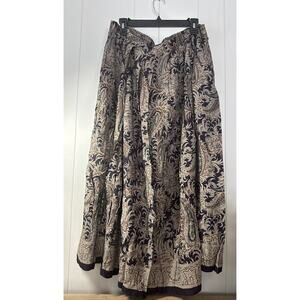 LEE DAVID Women Paisley Print Brown And Black Size 3XL V8